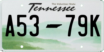 TN license plate A5379K