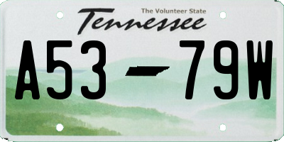 TN license plate A5379W