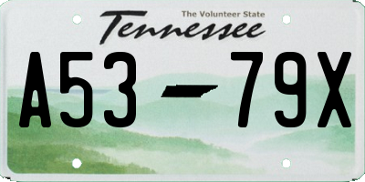 TN license plate A5379X
