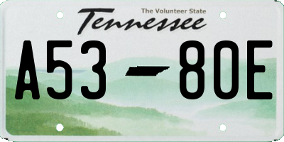 TN license plate A5380E