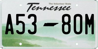 TN license plate A5380M