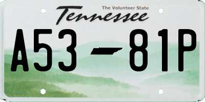 TN license plate A5381P