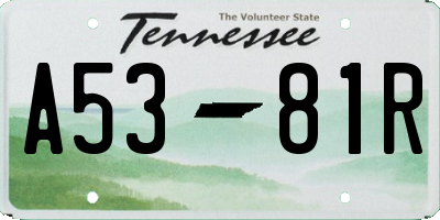TN license plate A5381R