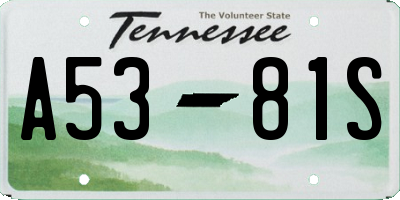TN license plate A5381S