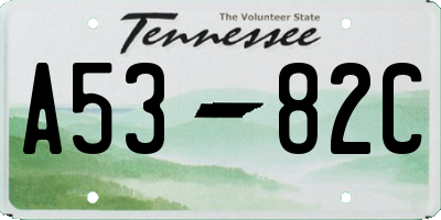 TN license plate A5382C