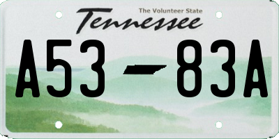 TN license plate A5383A