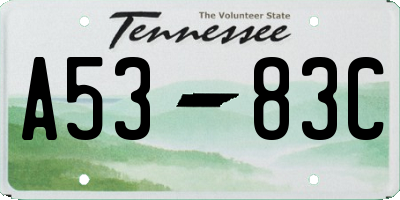 TN license plate A5383C