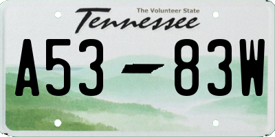 TN license plate A5383W