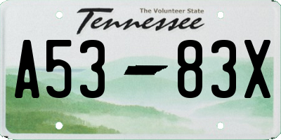 TN license plate A5383X