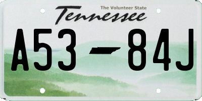 TN license plate A5384J