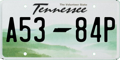 TN license plate A5384P
