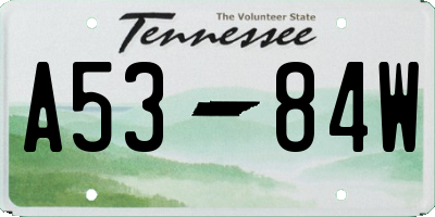 TN license plate A5384W
