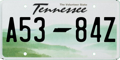 TN license plate A5384Z