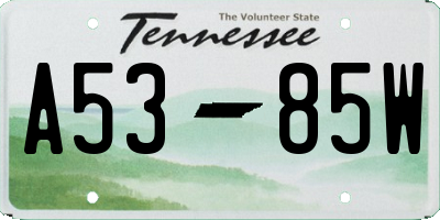 TN license plate A5385W