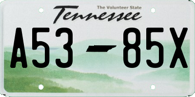 TN license plate A5385X