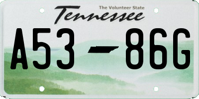 TN license plate A5386G