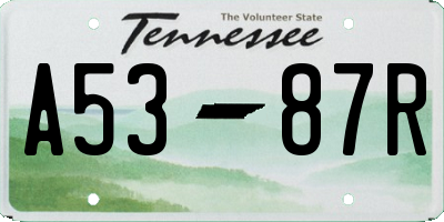 TN license plate A5387R