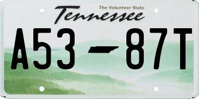 TN license plate A5387T