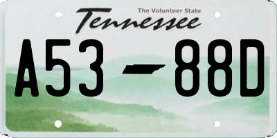 TN license plate A5388D
