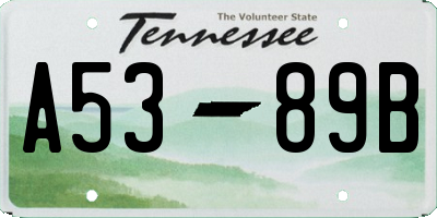 TN license plate A5389B