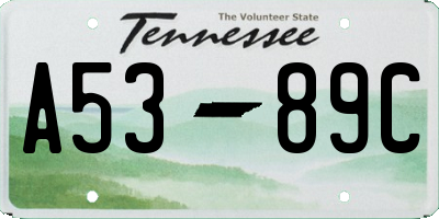TN license plate A5389C