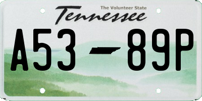 TN license plate A5389P