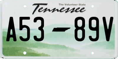 TN license plate A5389V