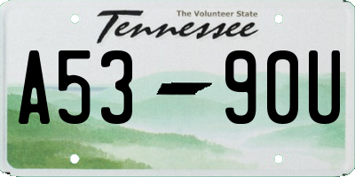 TN license plate A5390U