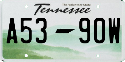 TN license plate A5390W