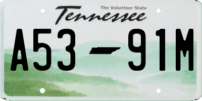 TN license plate A5391M