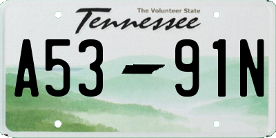 TN license plate A5391N
