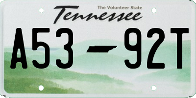 TN license plate A5392T