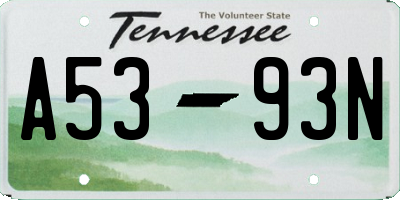 TN license plate A5393N