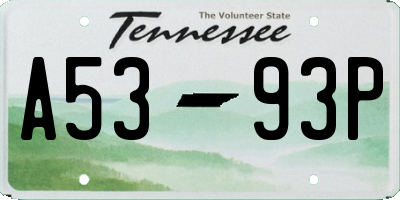 TN license plate A5393P