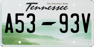 TN license plate A5393V
