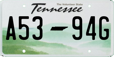 TN license plate A5394G