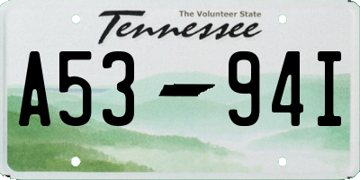 TN license plate A5394I
