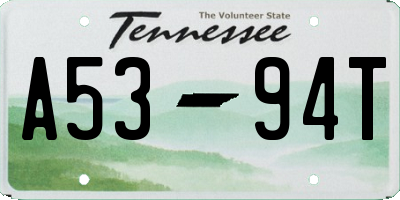 TN license plate A5394T