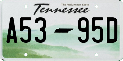 TN license plate A5395D