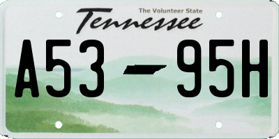TN license plate A5395H