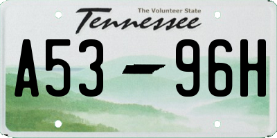 TN license plate A5396H