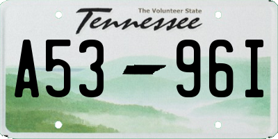 TN license plate A5396I