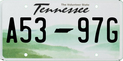 TN license plate A5397G