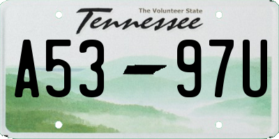 TN license plate A5397U