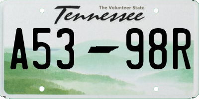 TN license plate A5398R