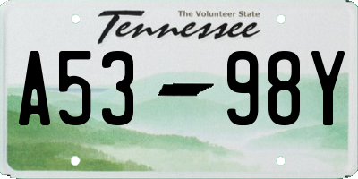 TN license plate A5398Y