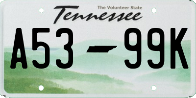 TN license plate A5399K