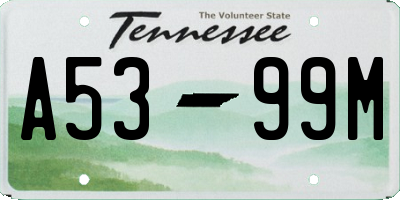 TN license plate A5399M