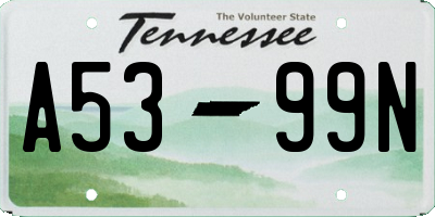 TN license plate A5399N