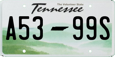 TN license plate A5399S